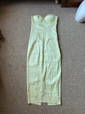 PrettyLittleThing yellow strapless maxi dress