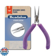 Beadalon Designer Series Glimmer Chain Nose Pliers, Lavender Spec