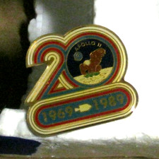 Vintage Nasa Apollo ll - 20TH ANNIVERSARY 1969-1989 APOLLO PIN Vintage!