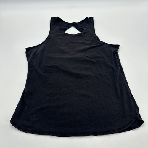 Lululemon Tank Top Women L Black Solid Logo ..#31693