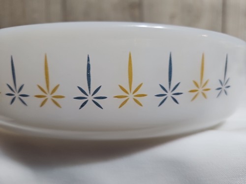 FIRE KING, Candle Glow Atomic CAZUELA PLATO, vaso de leche 9" #429 Anchor Hocking - Imagen 3 de 15