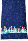 Cranston ~ Snowmen Holly Double Border Dark Blue Polka Dot Cotton Fabric 2 yds