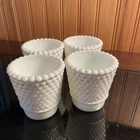 4 Vintage Milk Glass Votive Candle Holders wedding, bridal shower, party decor
