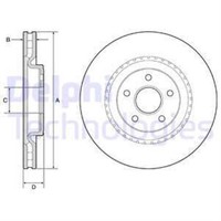 Delphi 2X Bremsscheibe Vorne Ø380 Mm BelüFtet FüR Jeep Grand Cherokee Iv Wk