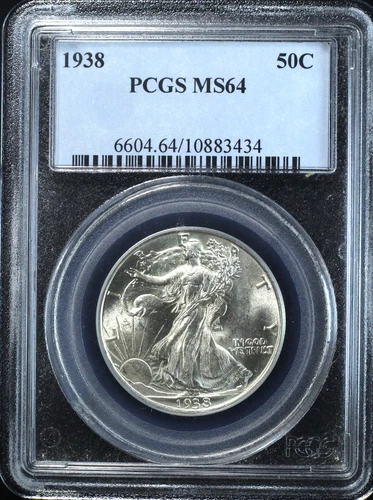 1938 WALKING LIBERTY HALF DOLLAR 50C PCGS MS64 (PQ169)