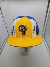 Los Angeles Rams AJD Lucky Stripes NFL Vintage 80s Trucker Snapback Cap Hat