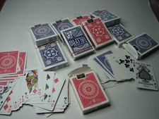 10 DECKS OF TALLY HO No 9 ORIGINAL FAN BACK PLAYING CARDS RED AND BLUE