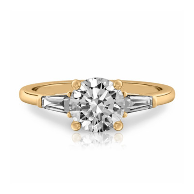 18 Karat Gelbgold Diamant Verlobungsring Rundschliff 1,40 kt IGI Lab Grown
