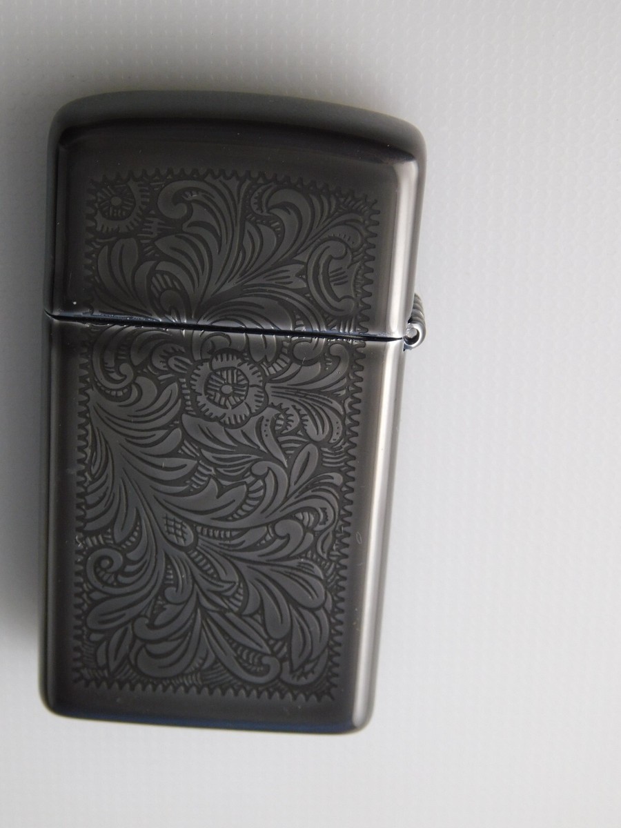 ZIPPO LIGHTER GUN METAL GREY VENETIAN SLIM NIAGARA FALLS CANADA