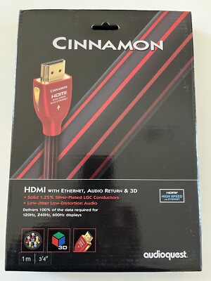 AudioQuest Cinnamon HDMI Cable High Speed with Ethernet Audio Return 3D 1m
