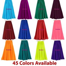 Women Maxi Skirt Chiffon Double Layer Pleated Retro Long Dress Elastic Waist New