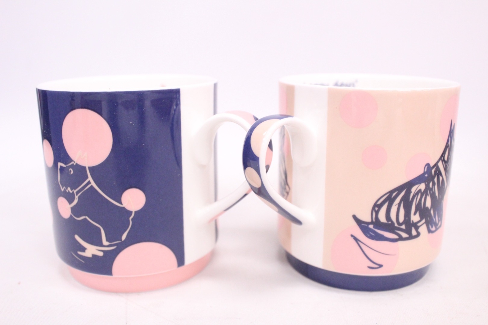 RADLEY LONDON Autumn Winter 2015 Blue Pink Fine China Mug Duo Set BOXED