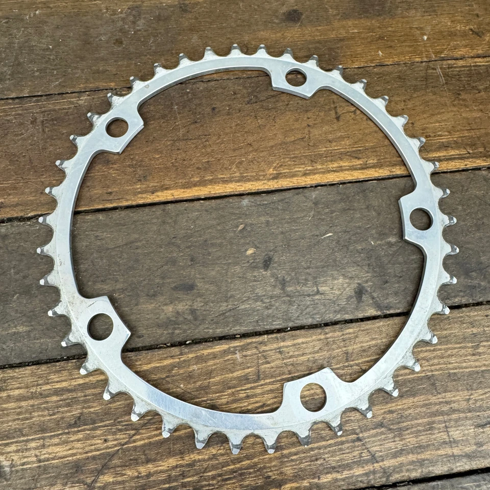 Plato Especializado Vintage 42t 42 Dientes 144 BCD Bandera Aleación Carrera Años 80 Foto 4 de 4