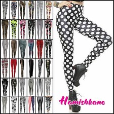 Womens Full Length Printed Leggings Skinny Yoga Trouser Casual Stretchy Pants