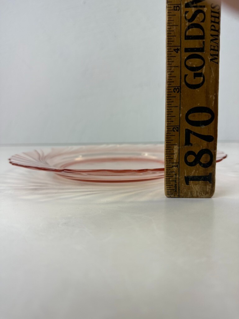 Vintage Vereco France Duralex Rivage Pink Swirl Pattern Plates 9'' Set of 8