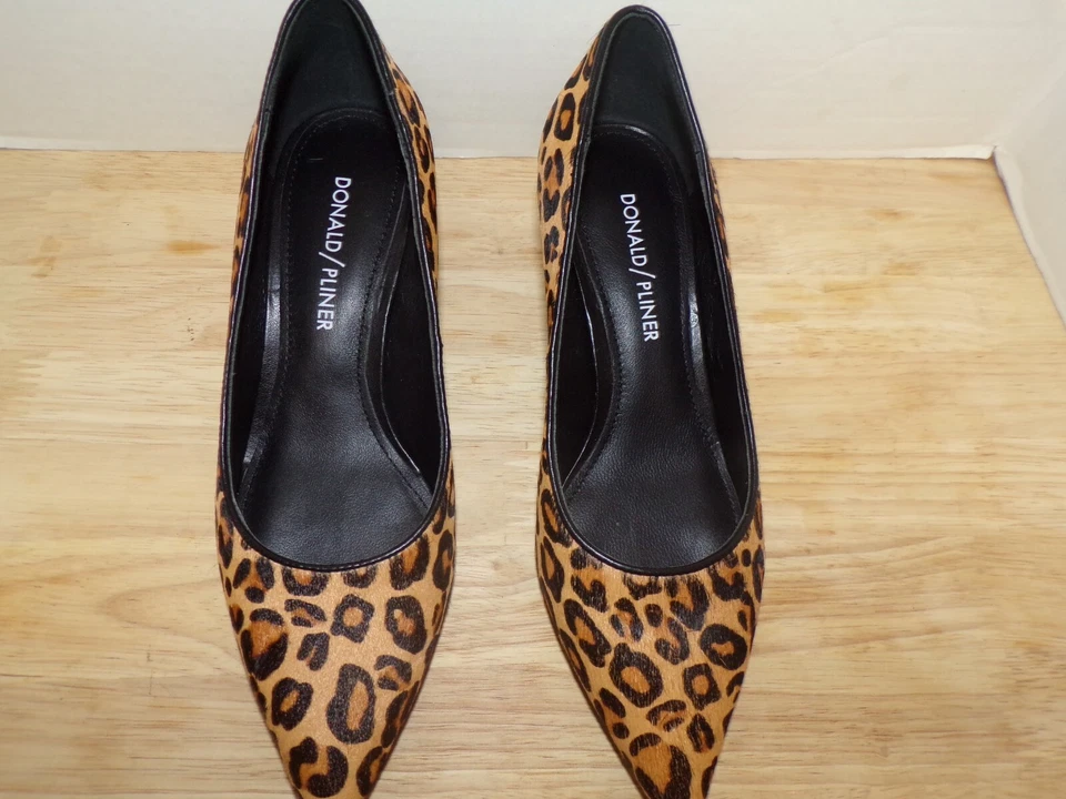Zapatos de salón DONALD/PLINER Bon marrón/negro pelo becerro estampado leopardo - talla 5M Foto 2 de 4