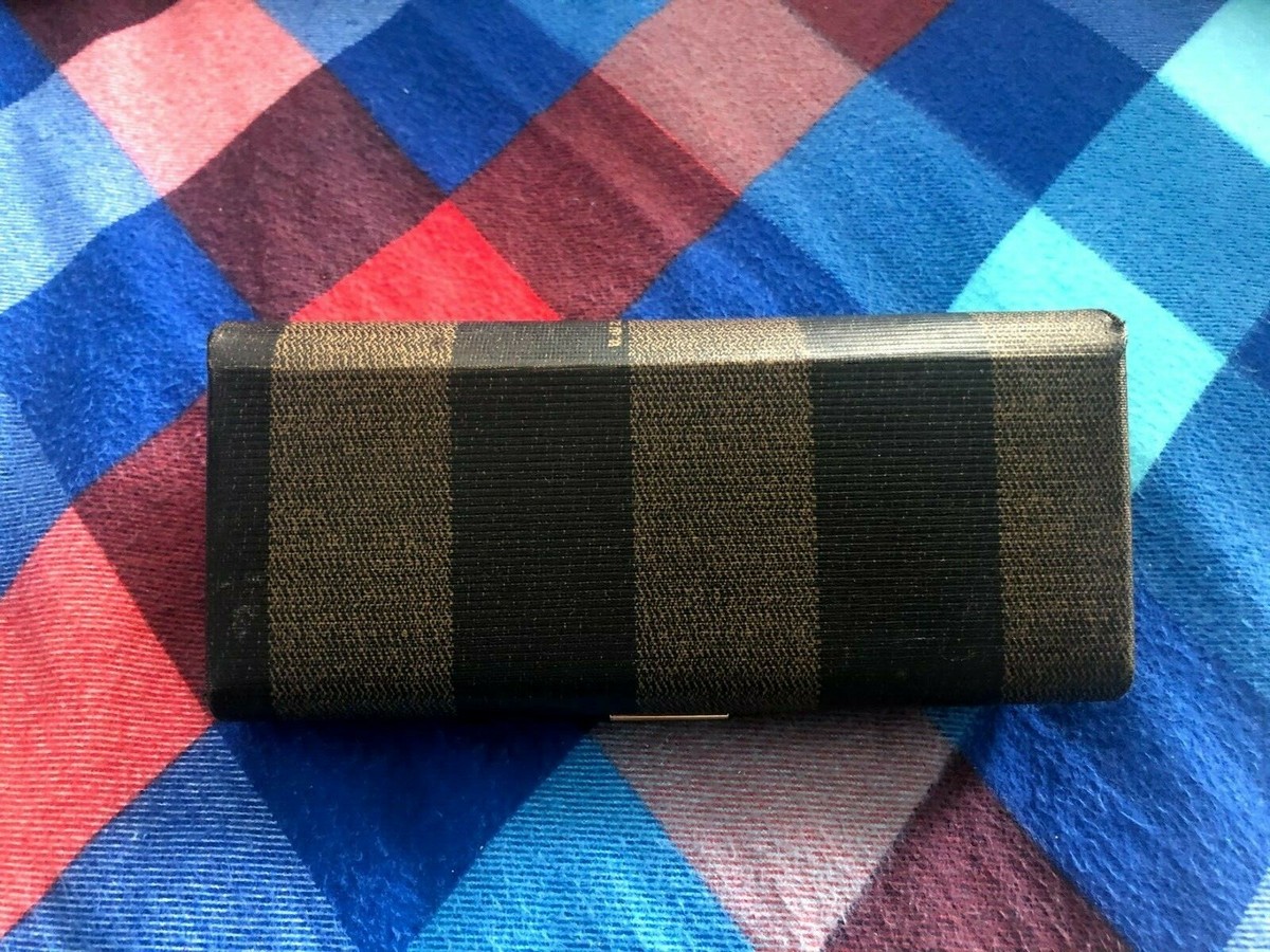 FENDI Occhiali hard eyeglass case Zucca striped pattern VINTAGE 1980\'s Vintage Beautiful Black Faux Leather FENDI Eyeglasses Case  main image 4