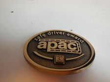 A2 Vintage Jostens belt buckle APAC safe driver 3 year award Unused New brass