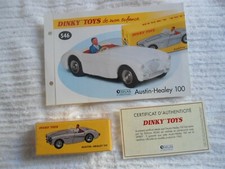 Dinky Toys Atlas - Austin Healey 100 ref: 546 +boite+  livret + certificat NEUVE
