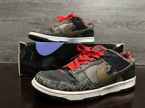 Nike SB Dunk Low Premium SBTG Sabotage 2006 Black Red Men's Size 9 313170 201 - 第 1/21 張圖片