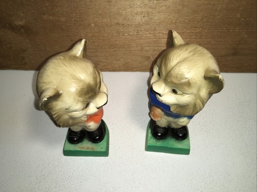 Vintage 1968 Moro Inc. Wildcat Football Mascots Rubber Bobble Heads Nodder - Picture 12 of 12