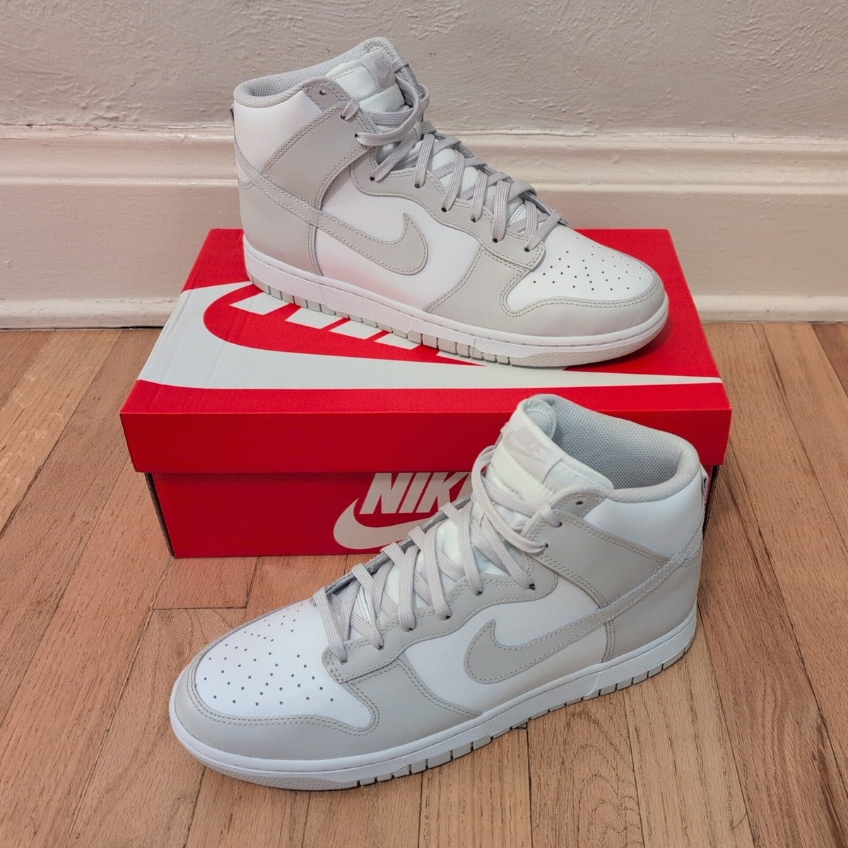 靴 NIKE DUNK HIGH RETEO  VAST GREY Nike Dunk High 'Retro Vast Grey + White' Unboxing & On Feet