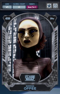 Topps Star Wars Card Trader 2024 Barriss Offee S2 T8 Black Base 75cc Digital