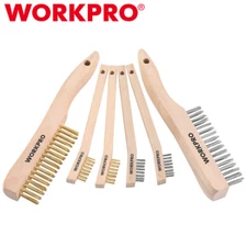 WORKPRO 6PCS Wire Brush Set Brass/Stainless Steel Wire Scratch Brush Set 2 SIZES