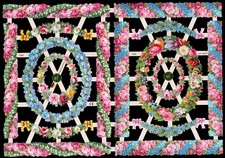 VICTORIAN STYLE DIE CUT PAPER SCRAPS FLORAL GARLANDS & FRAMES ef7352 GERMANY