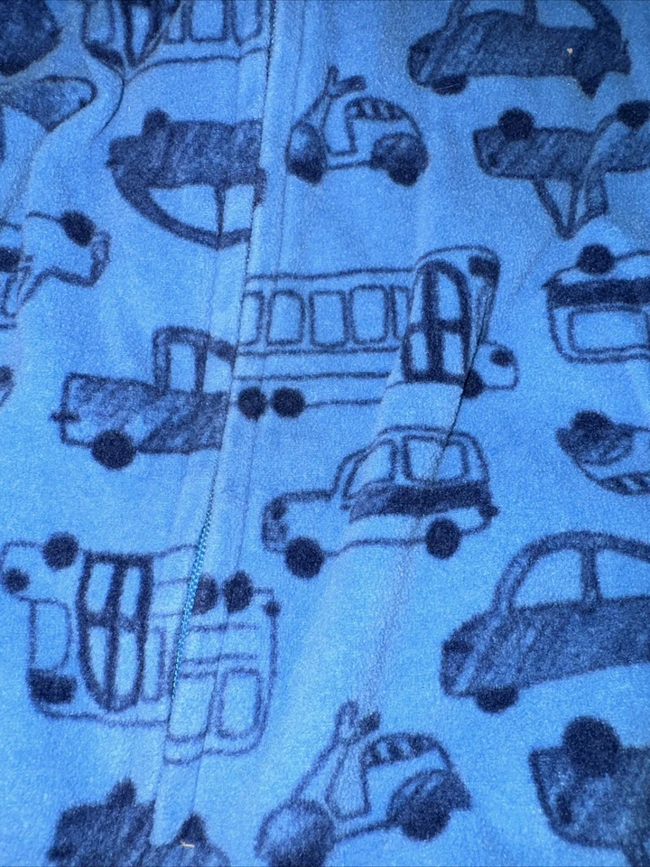 Pijama Carter's Azul Polar Coche Vehículo Patas Cremallera Completa Foto 2 de 4