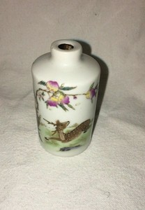 Asian Chinese Qing Kangxi Dynasty Handmade Painted Snuff Bottle Vase