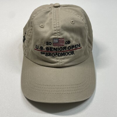U.S. Senior Open Hat Cap Men s Tan Strapback The Broadmoor Golf Golfer 2008