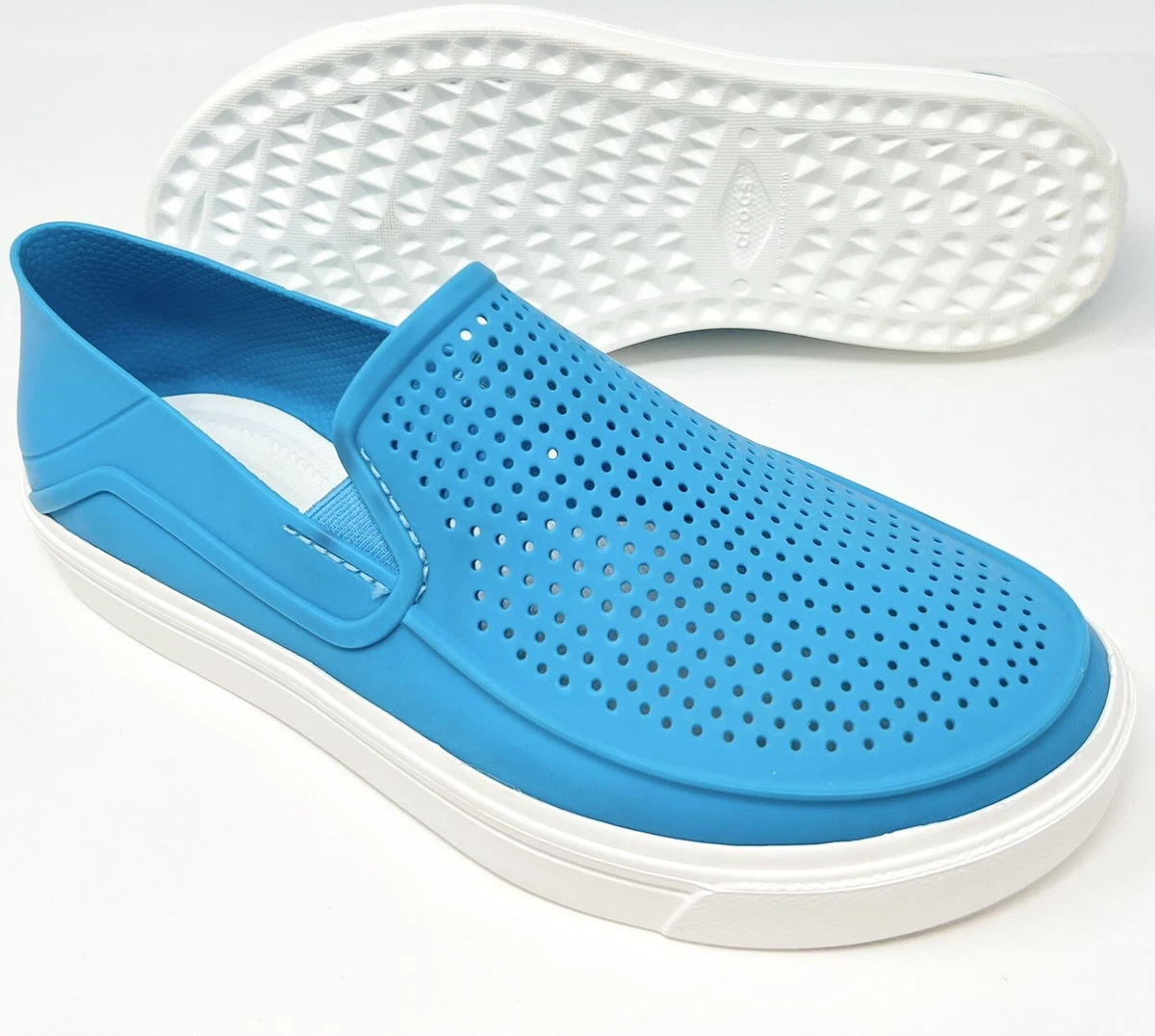 Crocs Citilane Roka Slip on Shoes Womens Size 9 Electric Blue White NEW