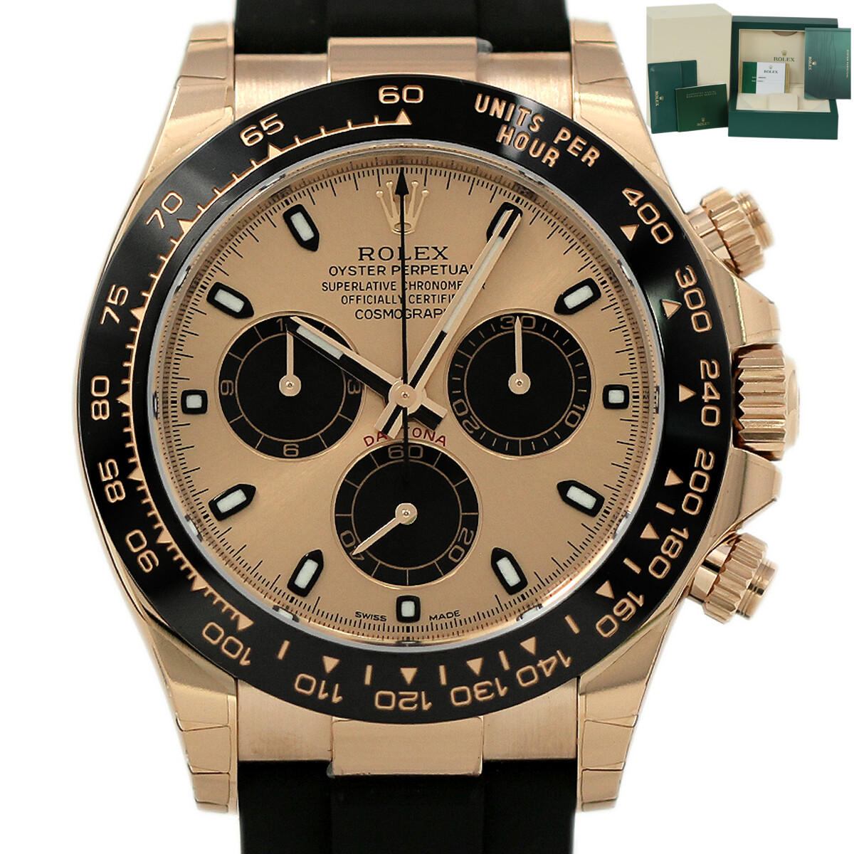 Rolex NEW ROSE GOLD Daytona 116515 Pink Dial ROLEXWTYDATED 2021 #RL443