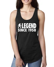 Bigfoot Sasquatch Legend Since 1958 Ladies Racerback Tank Top