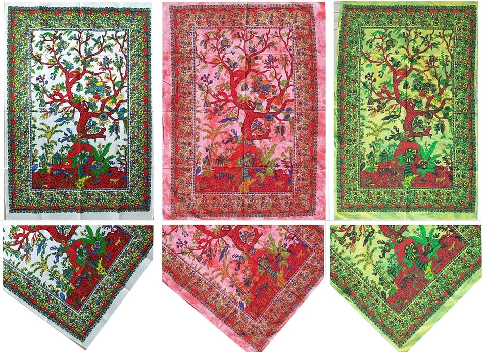 Hippie Gitano Árbol de la Vida Tie Dye Boho Colgante de Pared Mandala Yoga Tapiz Regalo Foto 2 de 3