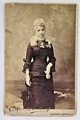 Antique Cabinet Photo Pretty ID'd Victorian Woman Flower Hat Fashion Buffalo NY | eBay Antique Cabinet Photo Pretty ID'd Victorian Woman Flower Hat Fashion Buffalo NY | eBay