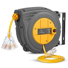 30 Ft Retractable Extension Cord Reel 16awg/3c Sjtw Power Cord Reel 3 Electrical