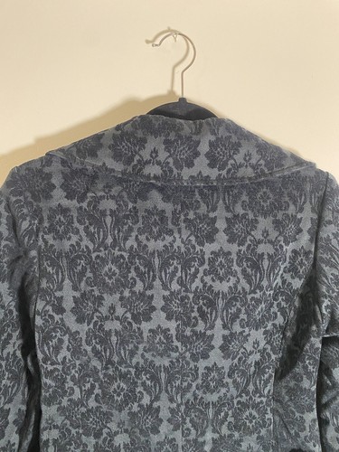 J. Jill Womens 6P Blazer Jacket Black Jacquard Velvety 3 Button Goth - Picture 8 of 11