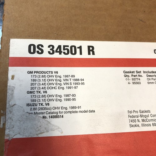 NOS Fel-Pro OS 34501 R Engine Oil Pan Gasket Set F+S! - Bild 2 von 6