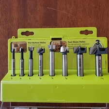 RYOBI 8 PC Forstner Bit Set A9FS8 X-Wing Design Greater Visibility