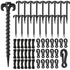 27 Pieces Plastic Inflatable Stakes Set, Black Garden Yard Stakes