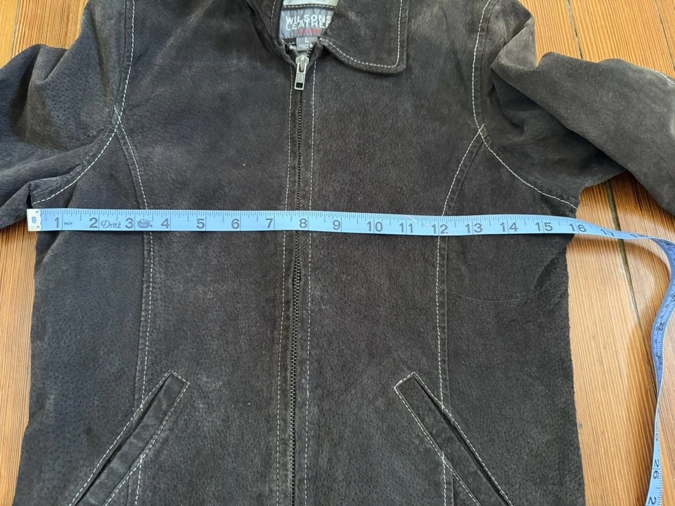 "Chaqueta juvenil de cuero Wilson grande marrón PTP 16"" longitud 21""" Foto 4 de 4