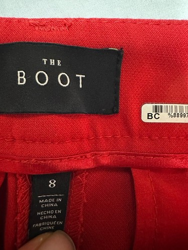 White House Black Market Pants Red 8  The Boot Women's Mid Rise Some Spots - Picture 2 of 9