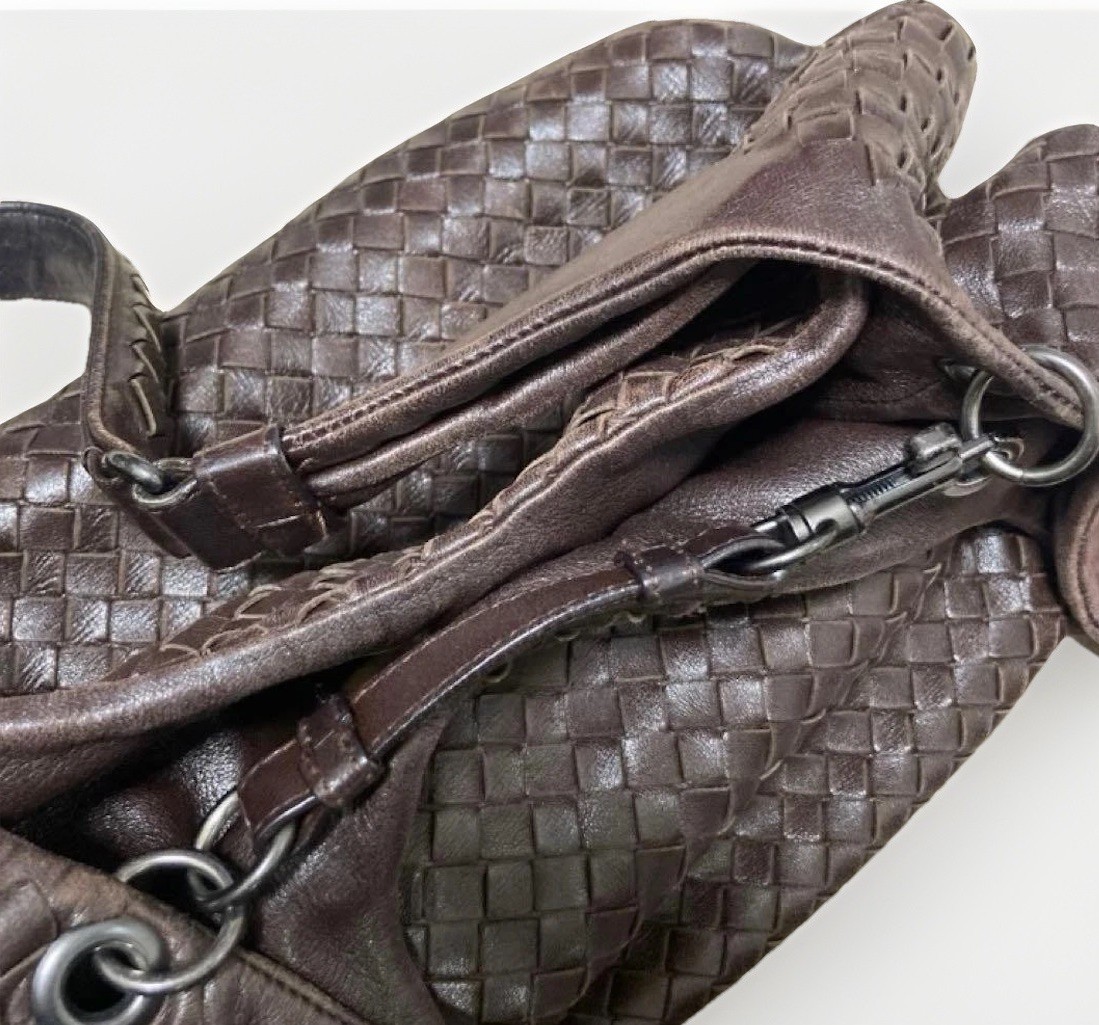 BOTTEGA VENETA Intrecciato Leather Hobo Bag Brown Shoulder Bag Auth thumbnail 13