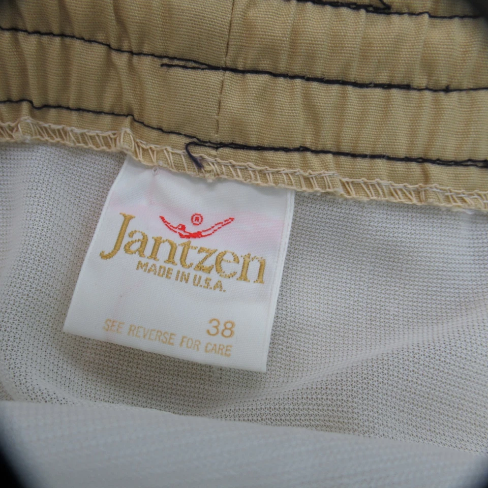 Bañador Pantalones Cortos Jantzen Años 60 70 De Colección Para Hombres 36 Beige Forrado Cierre de Metal Hecho en EE. UU. Foto 2 de 4