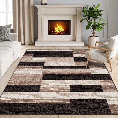 Rockwood Contemporary Patchwork Geometric Indoor Large Area Rugs Or Runner Rug
