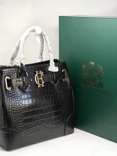 Holland Cooper Tote Bag Brompton Black Croc 12416G