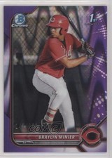 2022 Bowman Chrome Prospects Purple RayWave Refractor 147/250 Braylin Minier n1u
