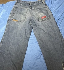 Vintage 90s Y2K Hip Hop JNCO #00-0085 Skater Raver Jeans Wide Leg Unisex 33x32